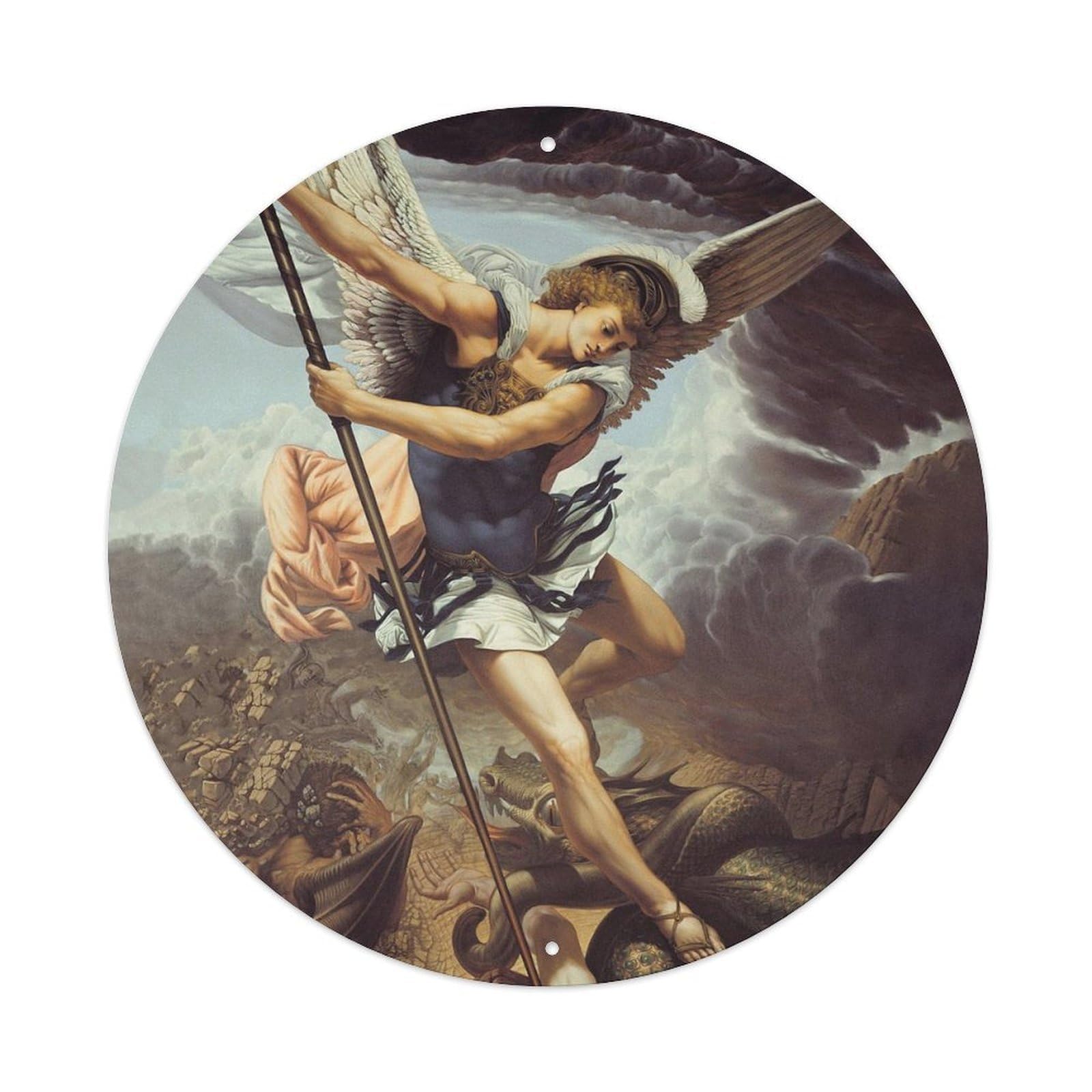 Saint Michael Archangel Christian Warrior Sword Metal Tin Sign