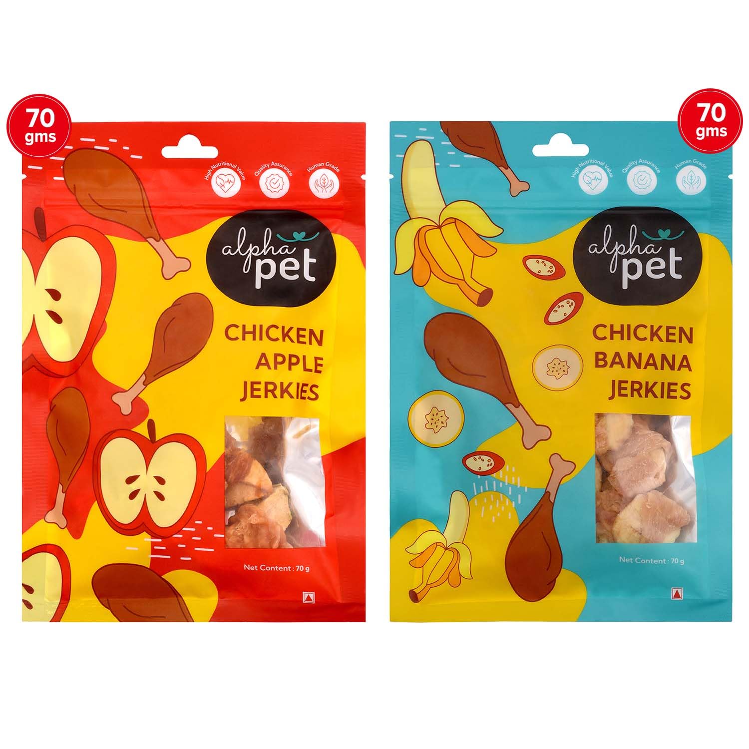ALPHAPET 70 Grams of Tail-Wagging Apple and Banana Jerky - Perfect for Pups - Pack of 2 (B0D142TYF8) Amazon Price History, Amazon Price Tracker