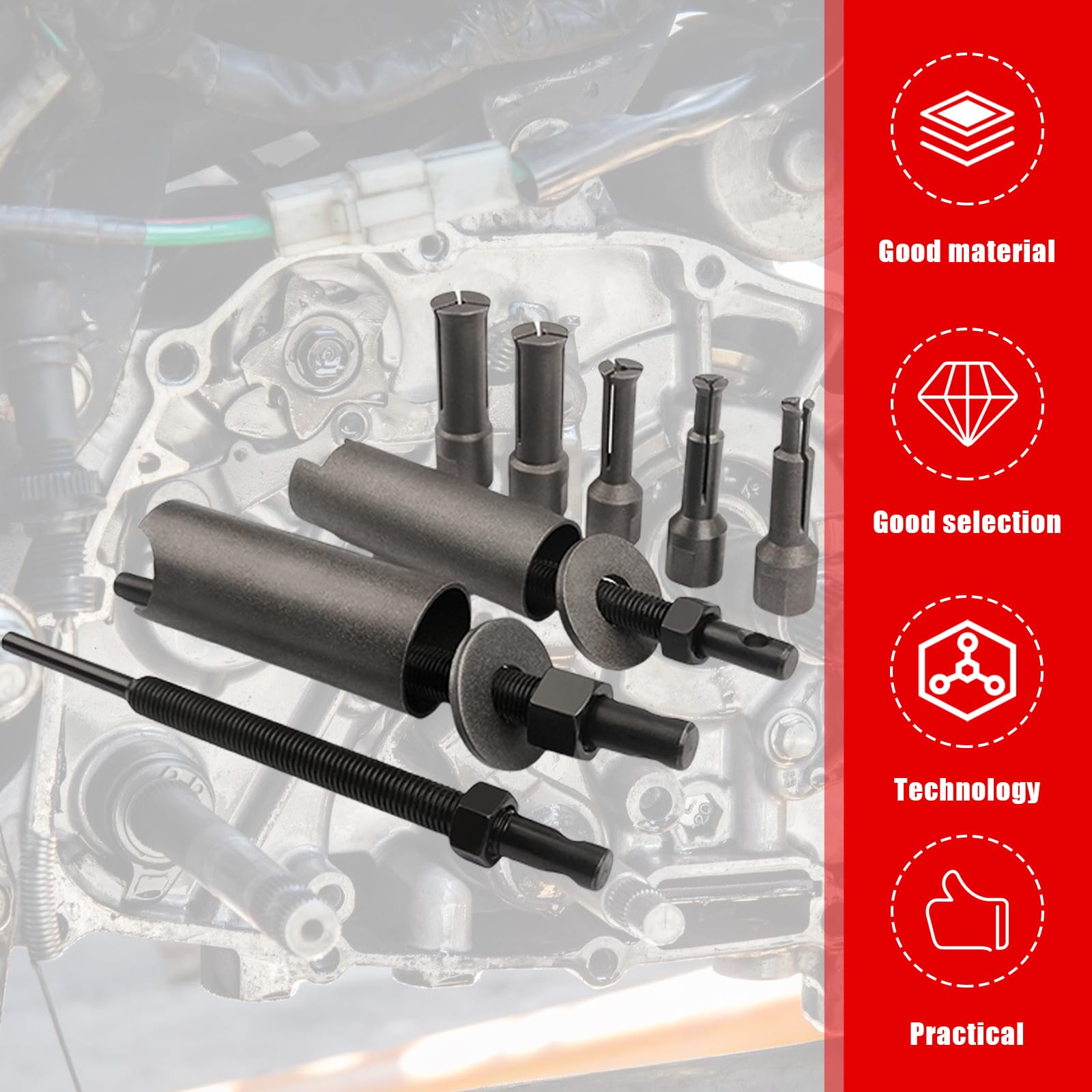 PORFOYO Estrattore cuscinetto interno con 5 misure clip aperte, estrattore cuscinetto interno moto 9 – 23 mm estrattore cuscinetto ruota moto estrattore cuscinetto interno set di attrezzi estrattore