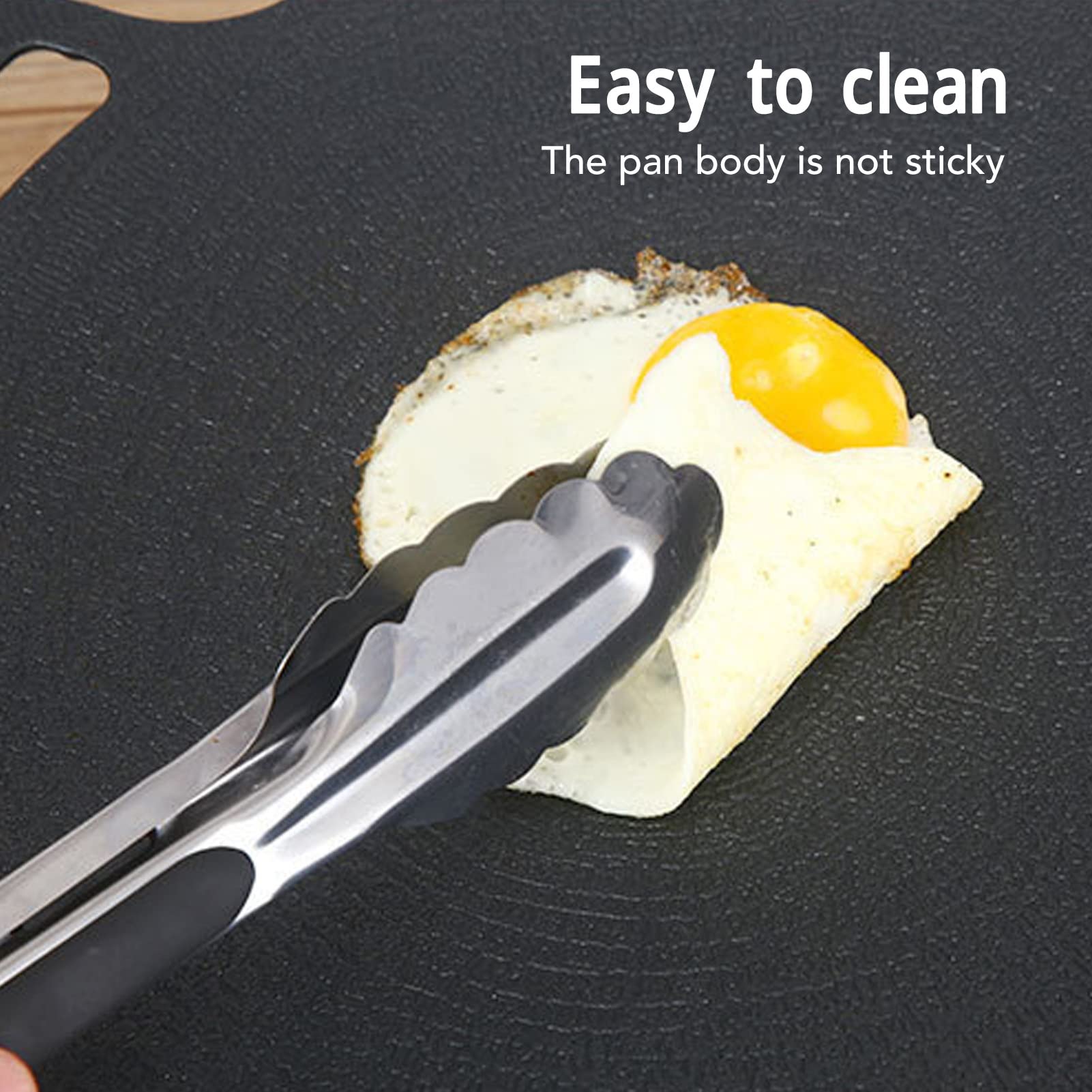Padella Rotonda Coreana per BBQ, Rivestimento Antiaderente Durevole, per | Materiale in lega di alluminio, Cottura veloce e uniforme, Adatto all\'induzione, Design a doppia maniglia.