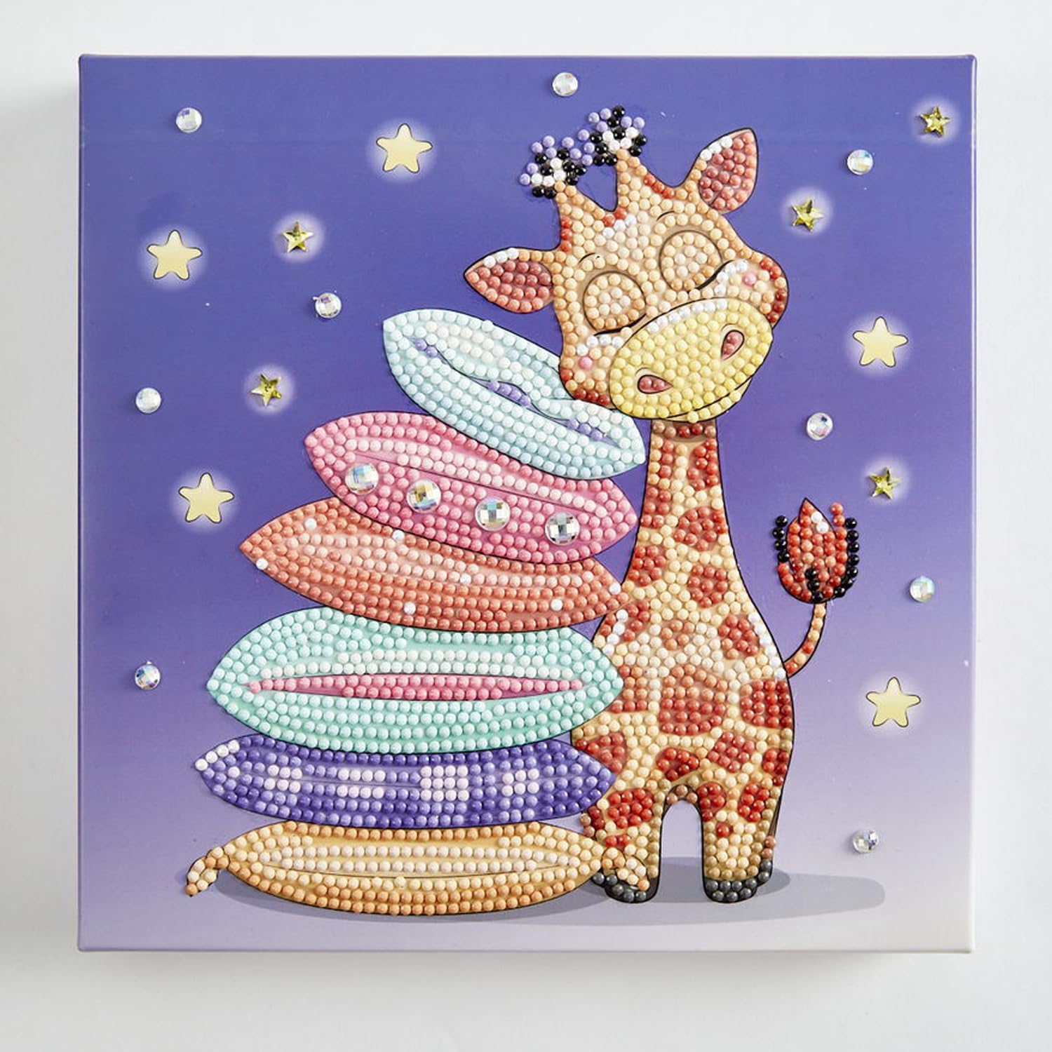 DIAMOND DOTZ Giraffe Pillow Dotz Box Animal Diamond Painting Kits for Adults - Diamond Art Kits a Relaxing Creative Craft Kit with Dotz Gems 8.7"x8.7"
