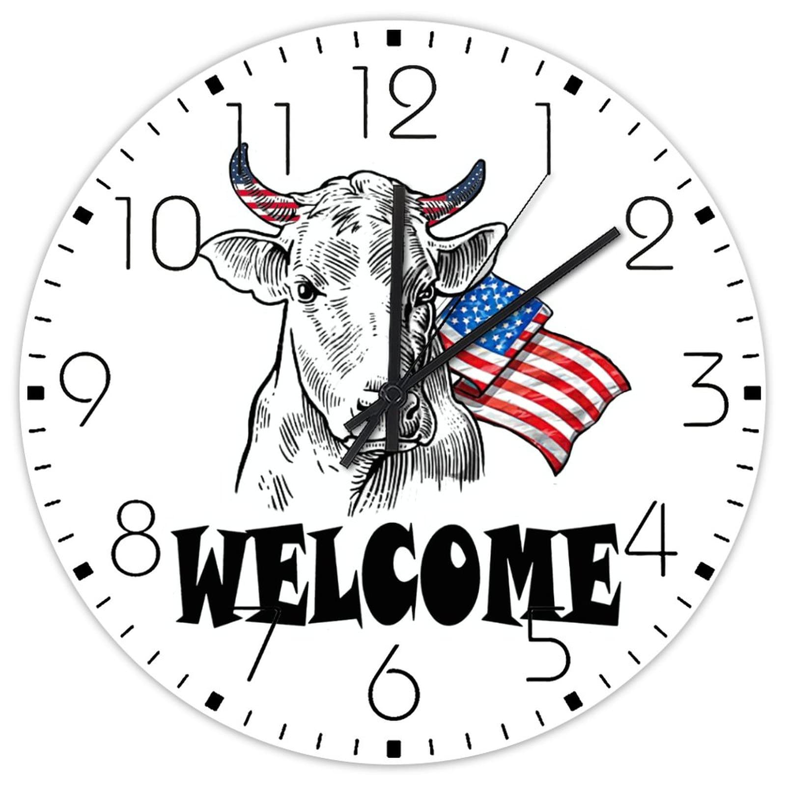 Horloge murale en bois personnalisée décoration haut de gamme 4 juillet