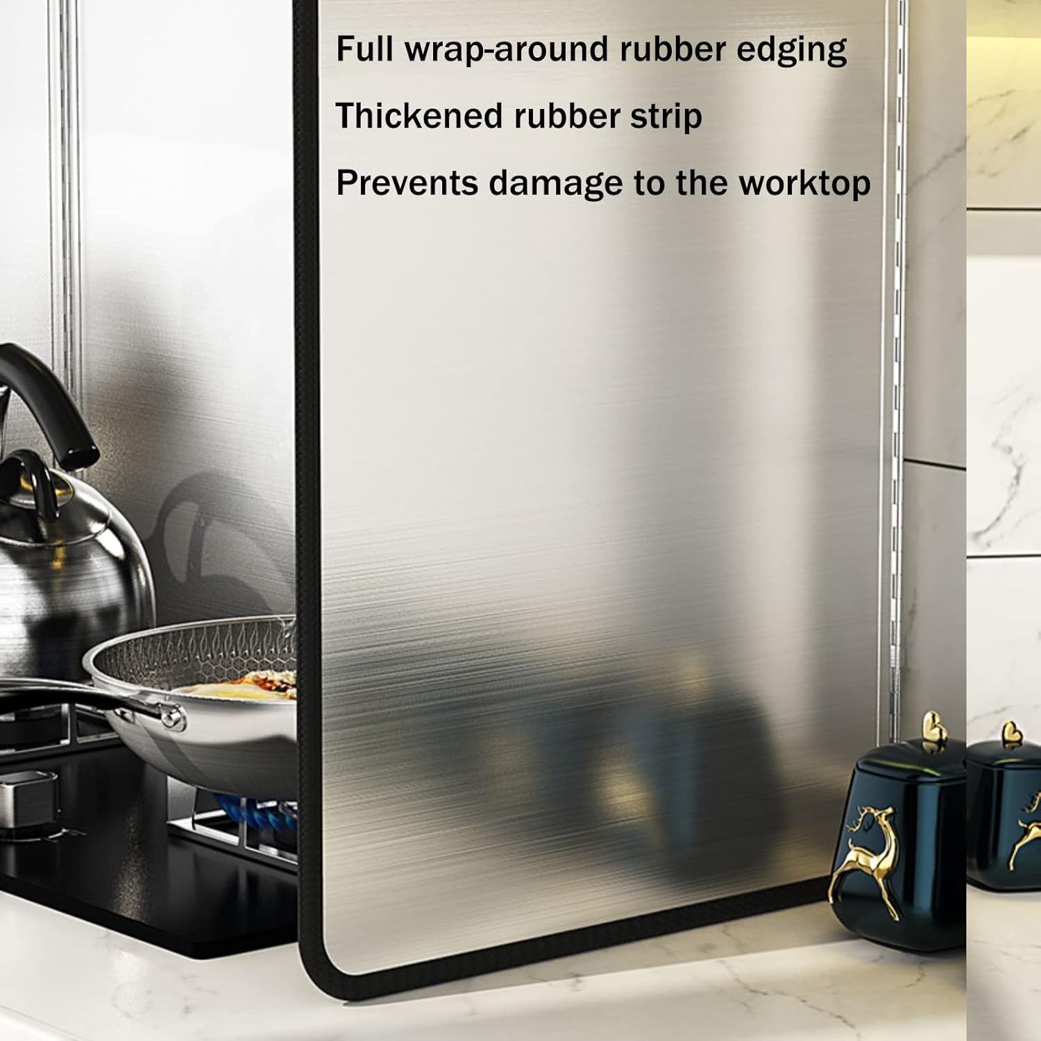 Folding Stove Splatter Guard, Nonstick Stainless Steel Grease Splash Protector, Foldable Backsplash Screen for Stove