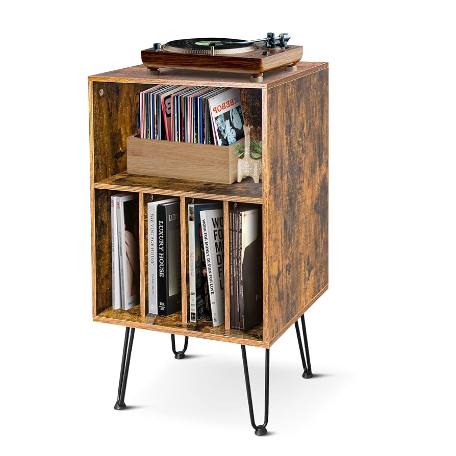 Amazon.com: ECOMEX Record Player Table, End Table Stand with