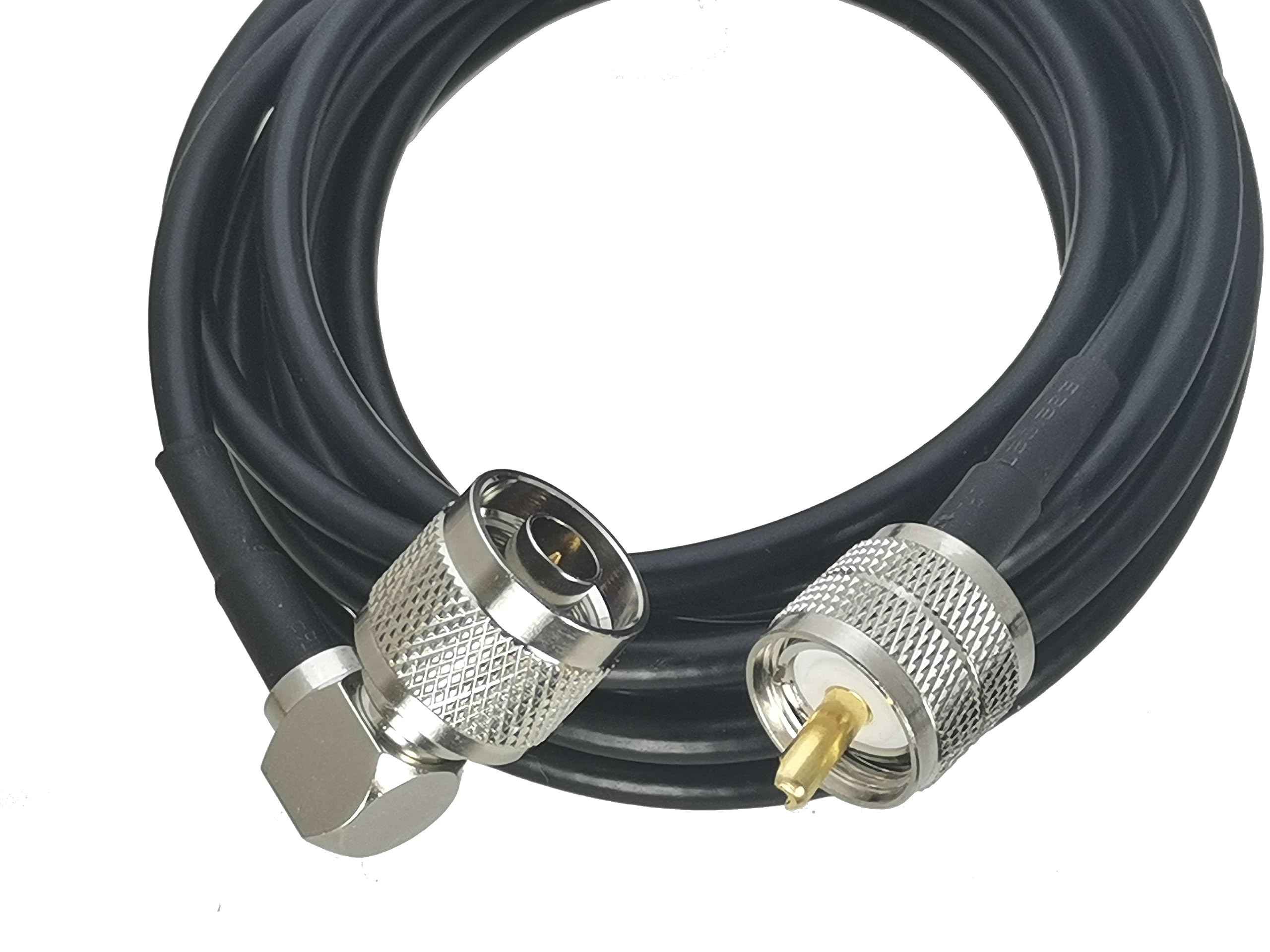 VAMIUR RG58 UHF PL259 Spina Maschio A N Spina Maschio Connettore Ad Angolo Retto RF Ponticello Coassiale Cavo A Treccia Terminali 6 Pollici ~ 50 M (Size : 35M - Foto 6