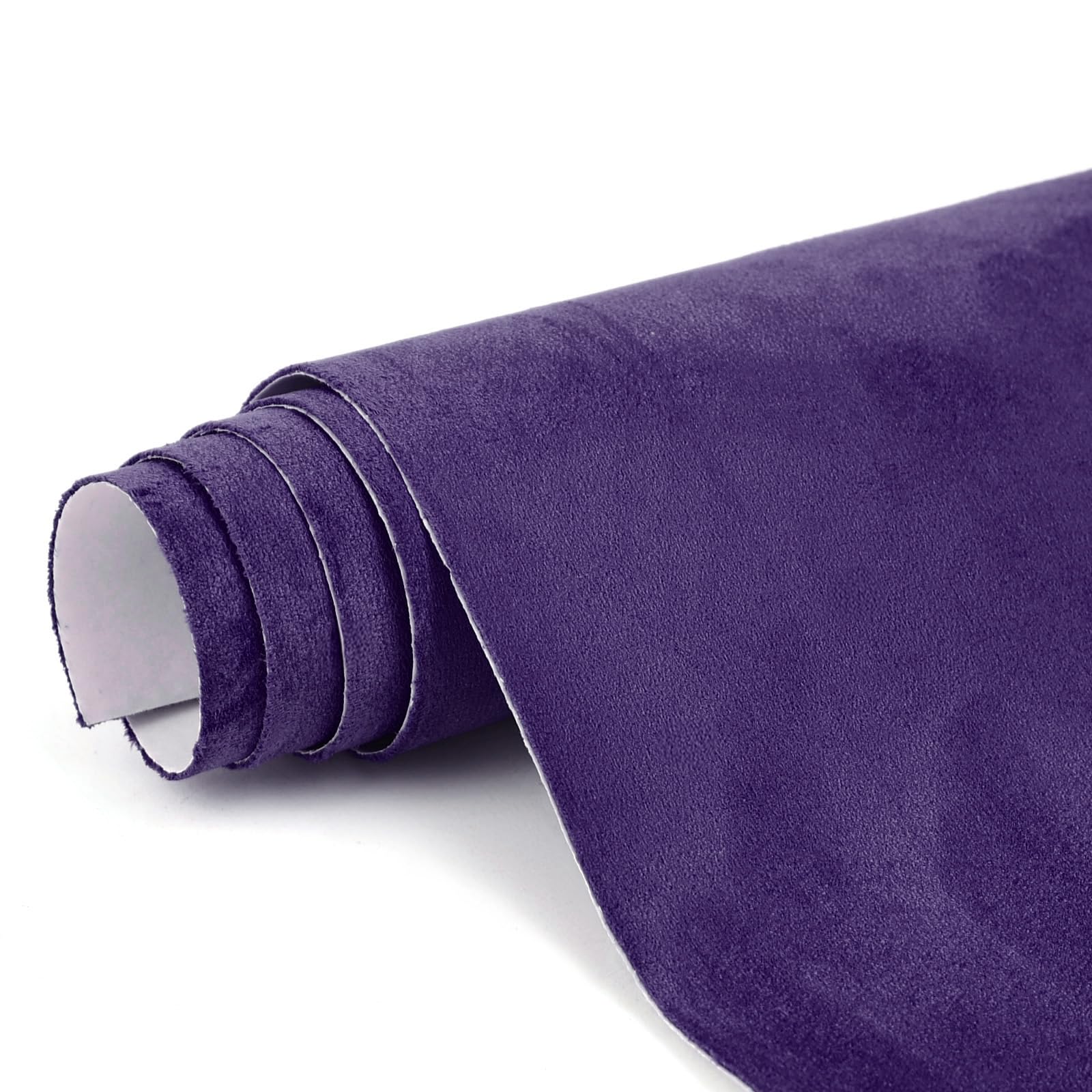 Premium Purple Suede Fabric Wrap - 17x70 inch Suede Wrap for Car Interior - Self-Adhesive Microfiber and Synthetic Leather, Stretchable Interior Film for Car and Home Decor