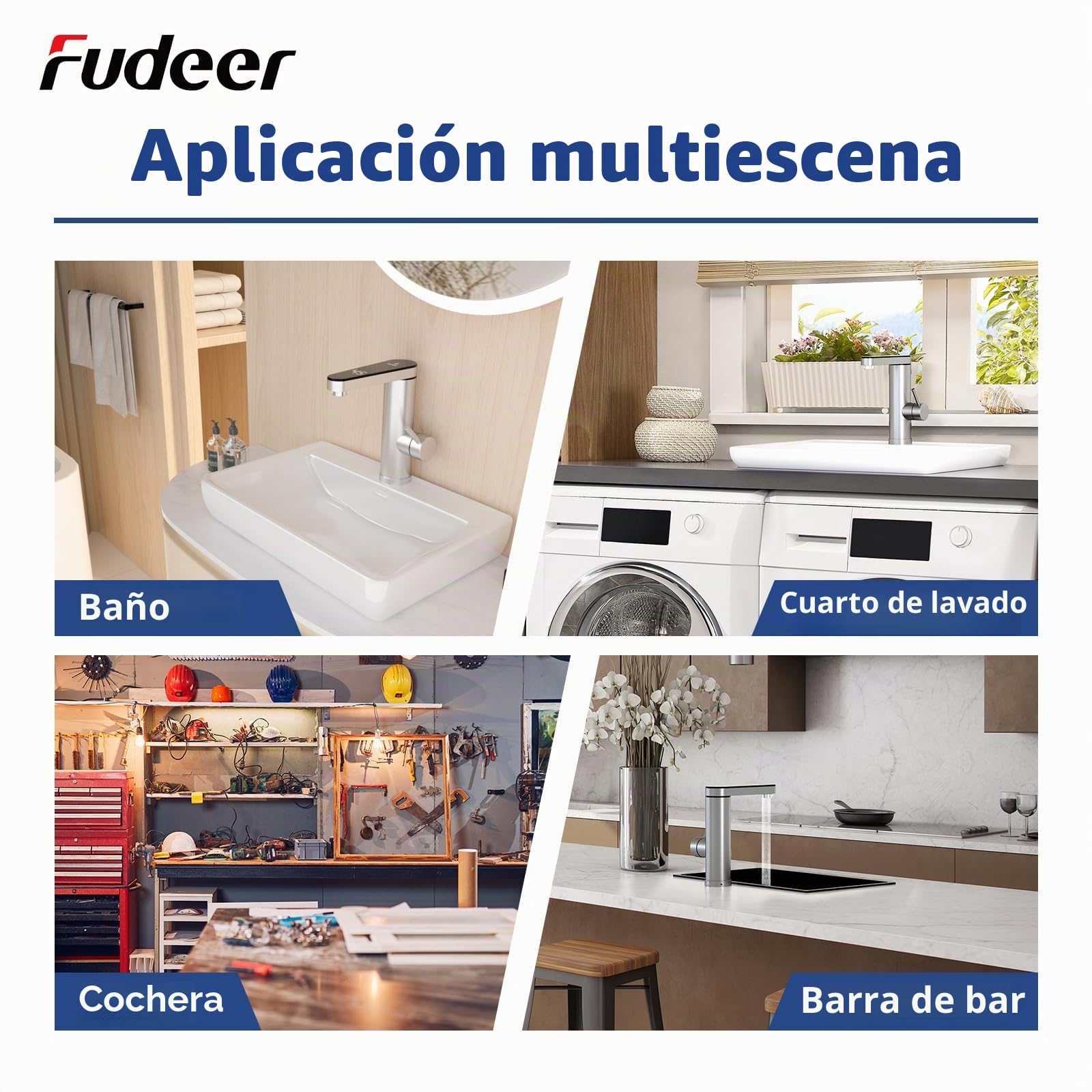grifo con calentador de agua 230V, 3.3KW Grifo eléctrico para baño con pantalla digital (30-45℃), calentamiento rápido, salida giratoria de 120°, acero inoxidable 304 (plata)