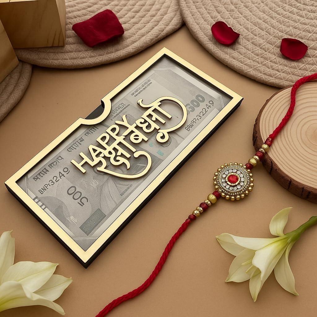 GOSHTI ENTERPRISE 2PCS Rakhi Gift Envelope | Shagun Lifafa for ₹500 ₹200 ₹100 Note | Golden Raksha Bandhan Cash Cover for Brother Sister | Stylish Money Gift Box | Reusable Cash Gift Cover-image-15