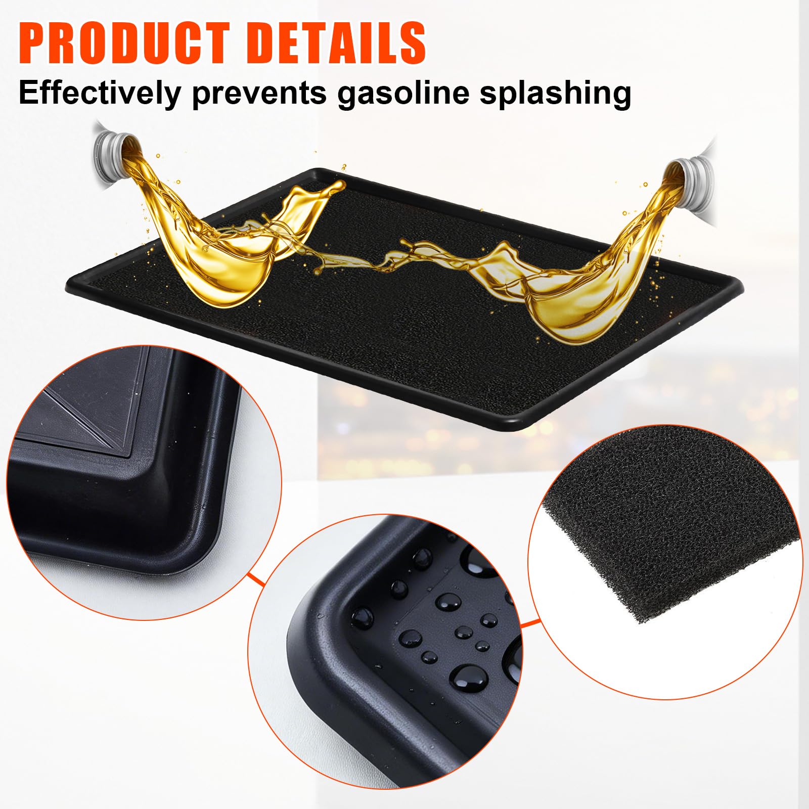 Bandeja de aceite para debajo del coche (80 x 61 x 4 cm), cárter flexible con alfombrilla de fieltro, bandeja antigoteo grande a prueba de fugas para cambio de aceite del coche, mantenimiento del