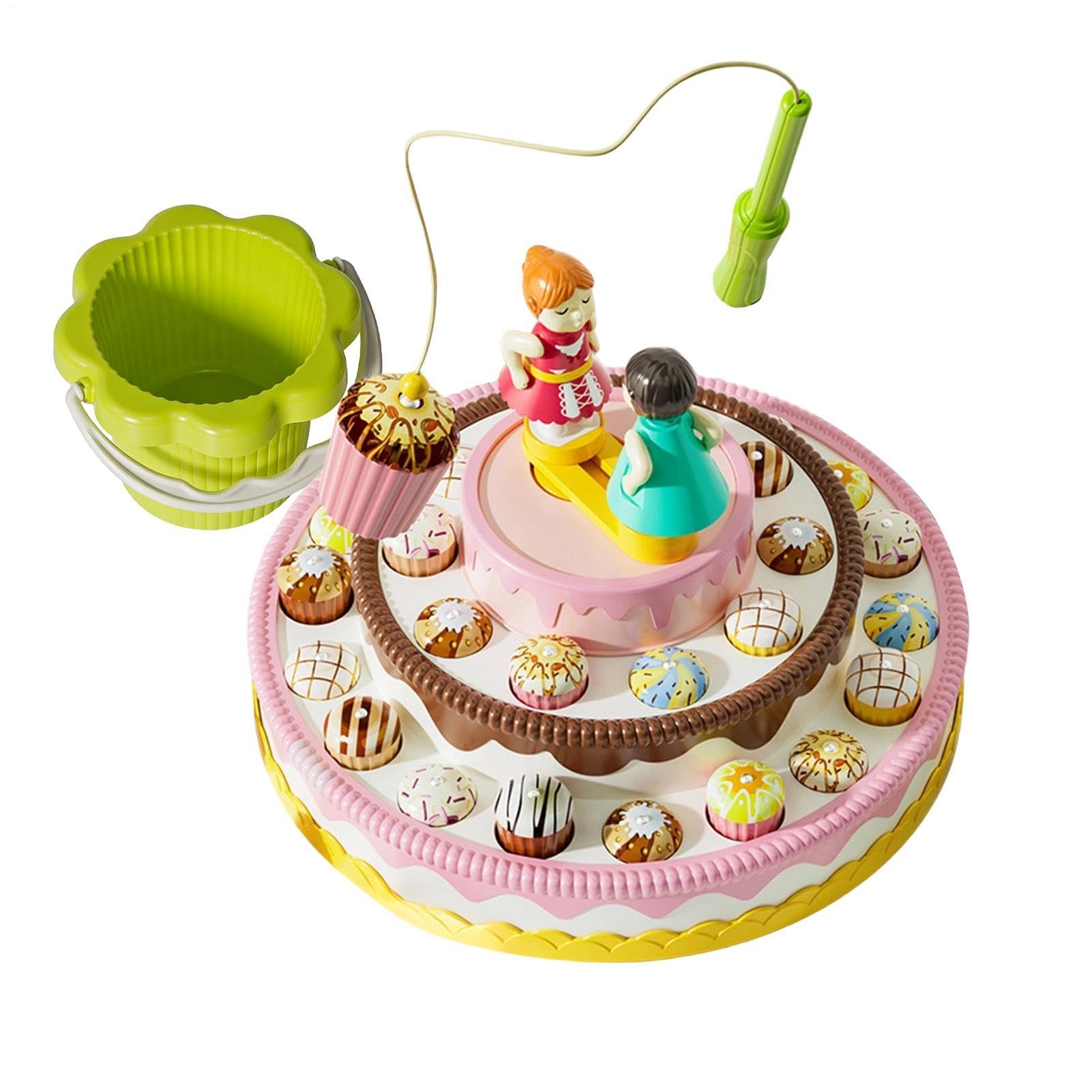 da pesca per bambini, torta musicale elettrica, girevole, con attività | Gioco da tavolo da pesca per interazione genitori e figli prescolari, giardino d'infanzia, casa, piscina e