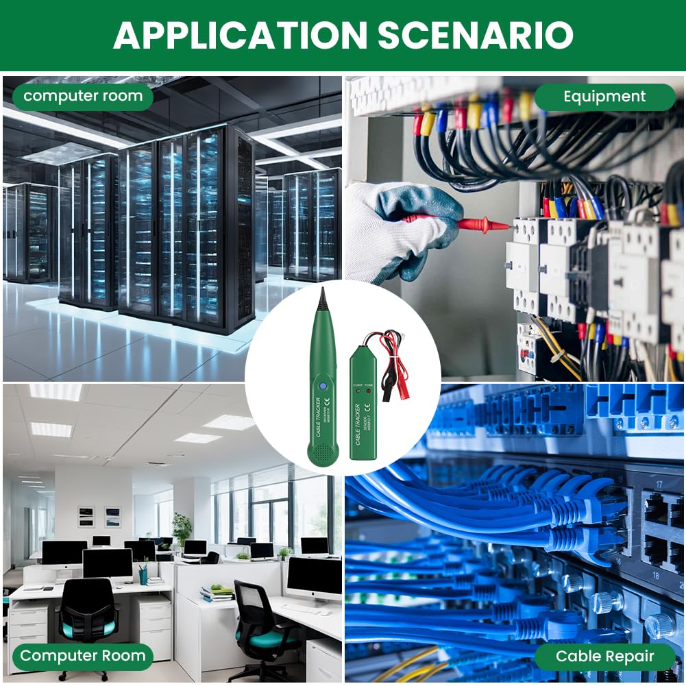 Flintronic Probador de Circuitos, Probador de cables de Red, Rastreador de Cables Multifunción,Buscador de Líneas, Trazador de Cables y Generador de Tonos, para Identificación y Control de Cables