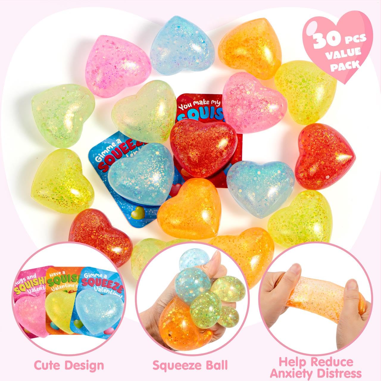 Coeur De La St-Valentin Porte-clés Balle Anti-stress LKC-VH07