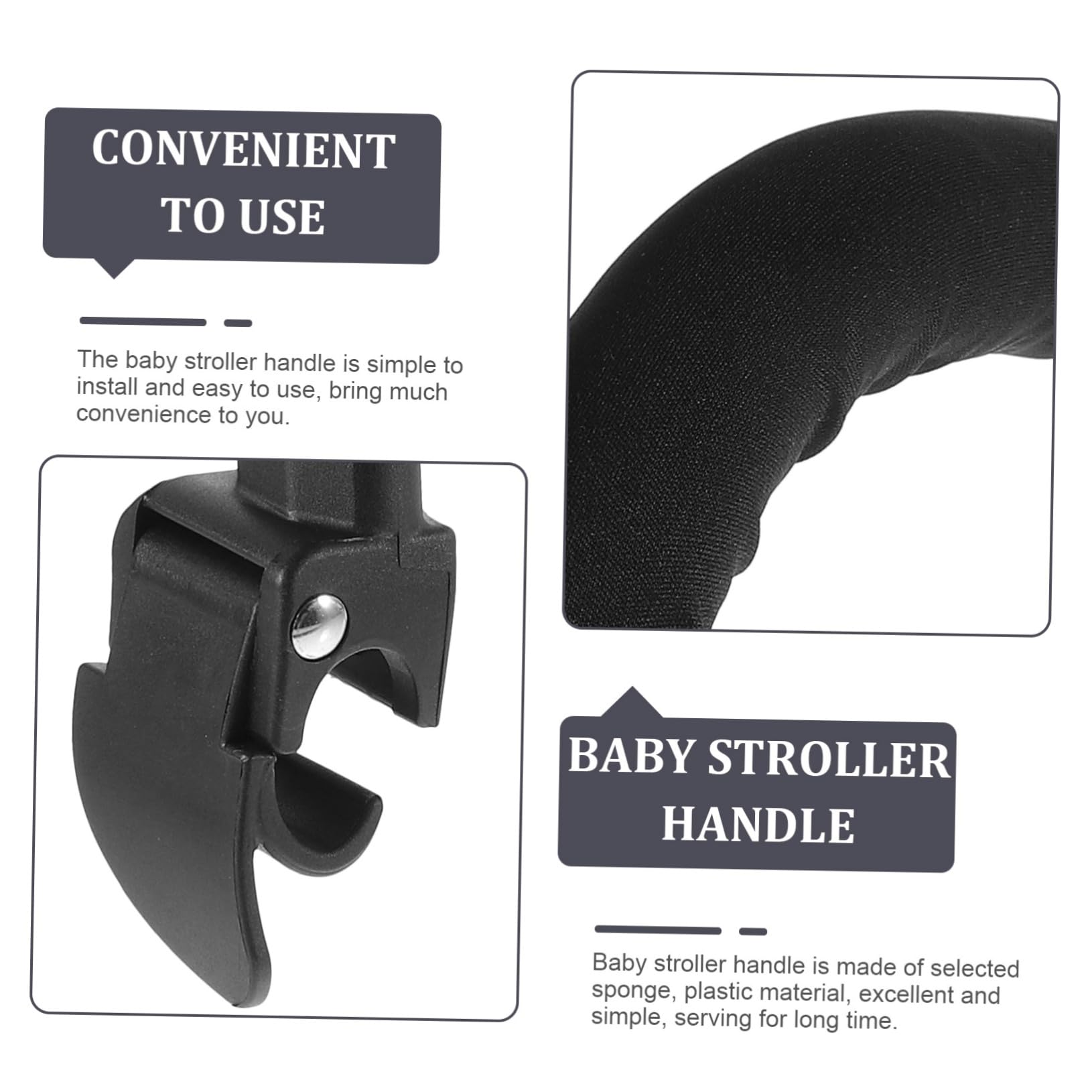 Genérico accesorios para cochecito doble travesaño de cochecito ajustable Manillar de cochecito de bebé Accesorios para barandilla de cochecito de bebé travesaño del cochecito de Black