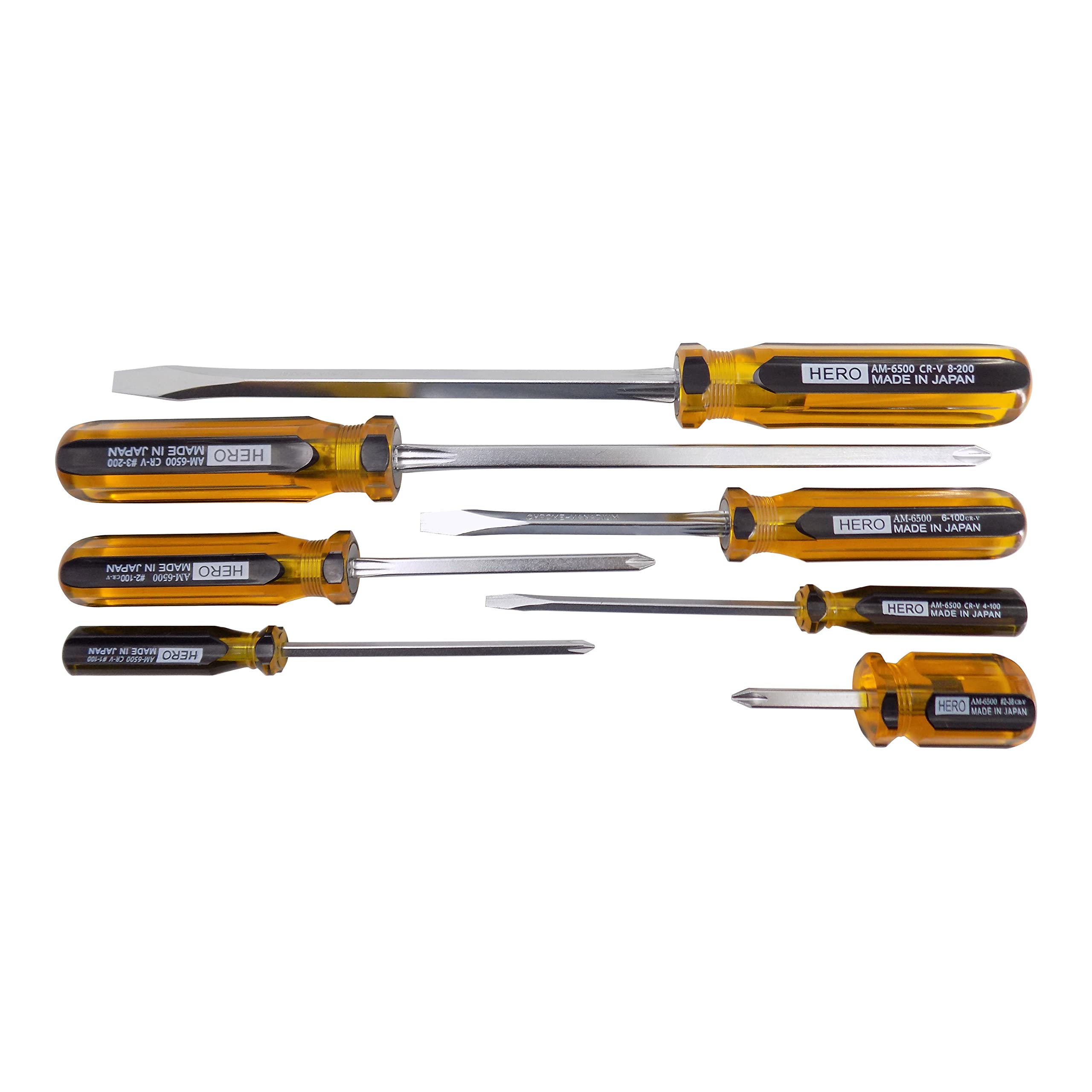 HERO-TOOLSHero Tools 7Pcs Amber Color Line Screwdriver Set