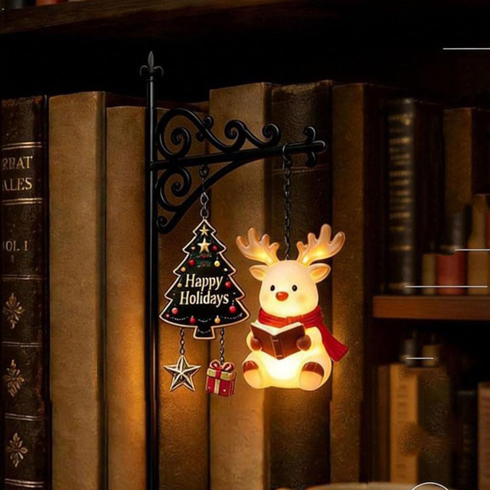 Library Lantern Mini Bookshelf Lamp-Christmas Decorative Bookshelf Lighting
