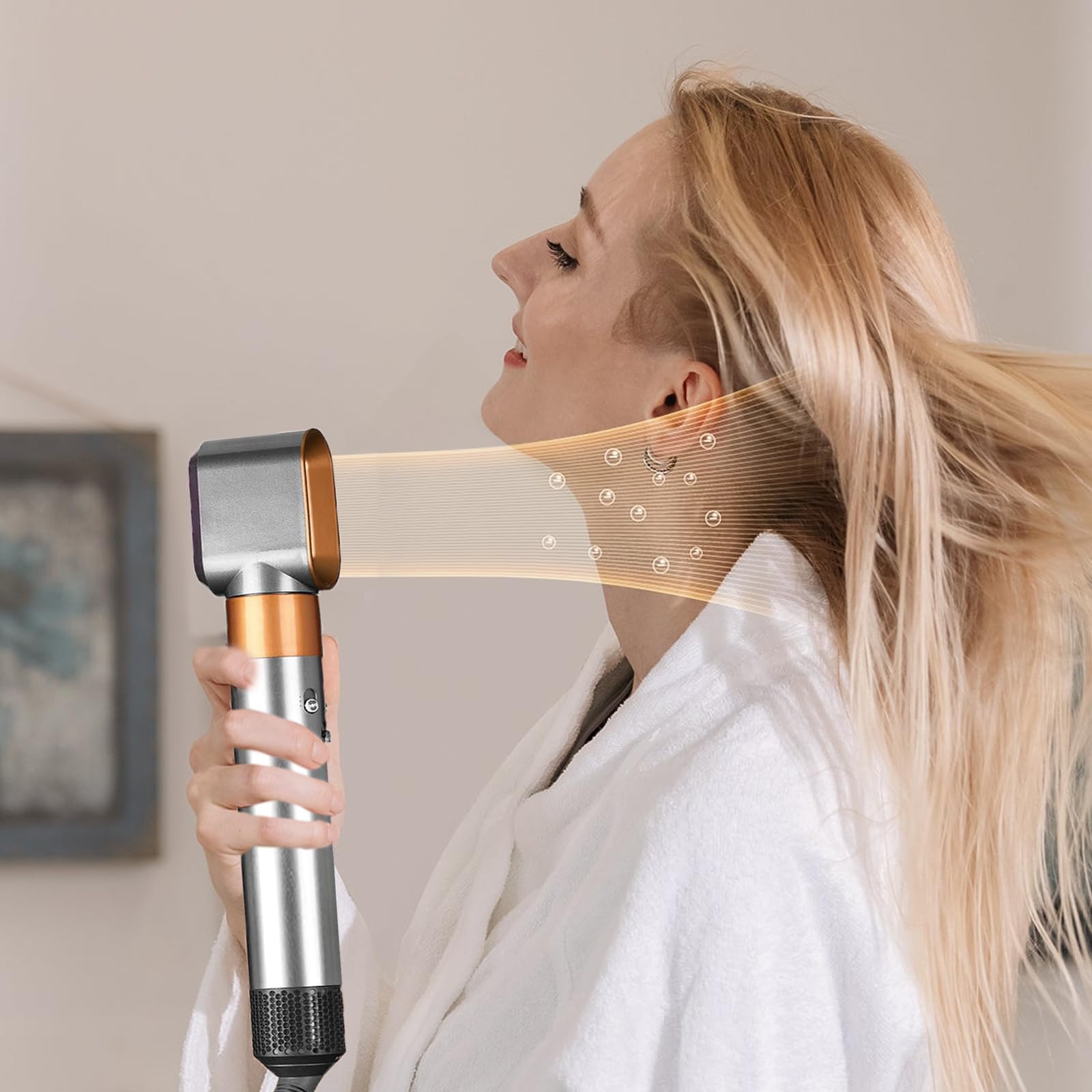 Vorstyling Trocknerdüse für Dyson Airwrap, Haartrockner-Aufsatz für schnelles Trocknen & Styling-Vorbereitung, Kompatibel mit HS01/HS05/HS08, ABS in Kupfer, Aufsatz für schnelles Trocknen