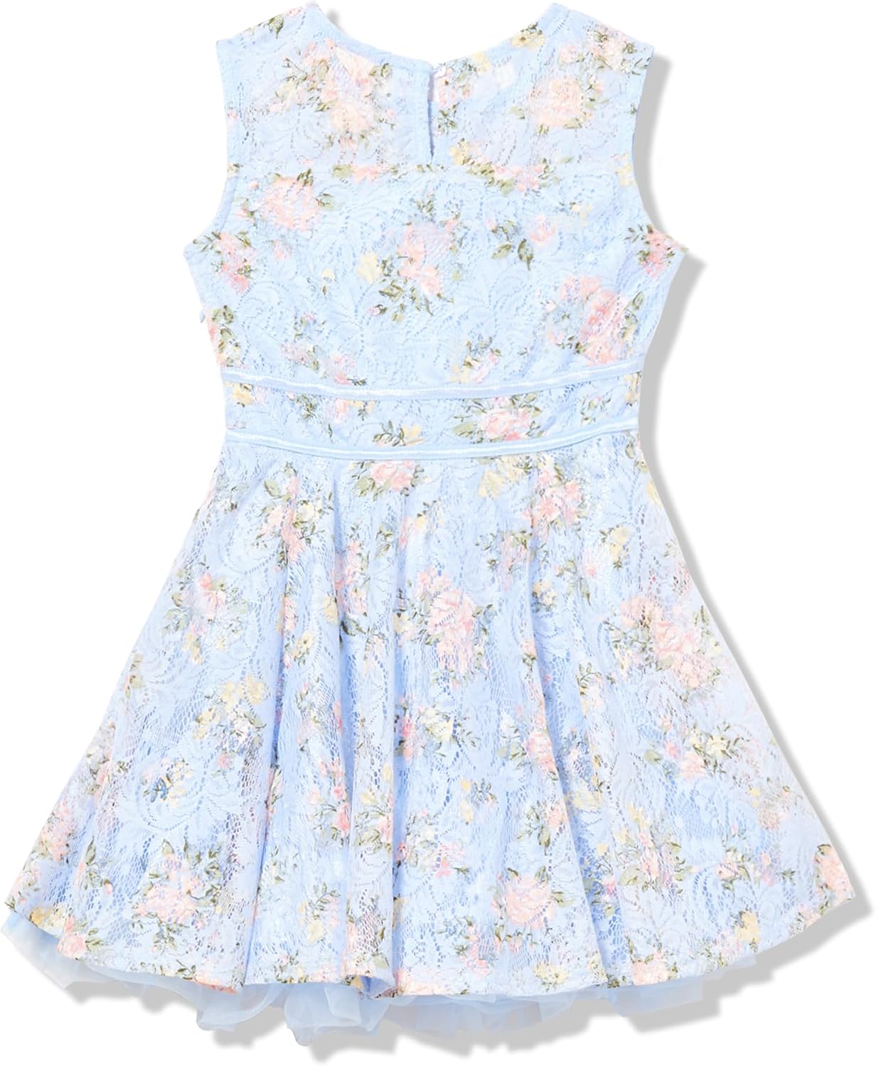 Beautees Girls' Sleeveless Sweetheart Neck Lace Skater Party Dress