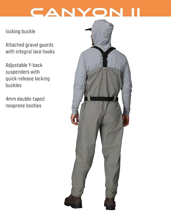 FROGG TOGGS Canyon II Breathable Waterproof Stockingfoot Fishing Chest Wader for Fishing, Gray, X-Large by FROGG TOGGS - Image 3