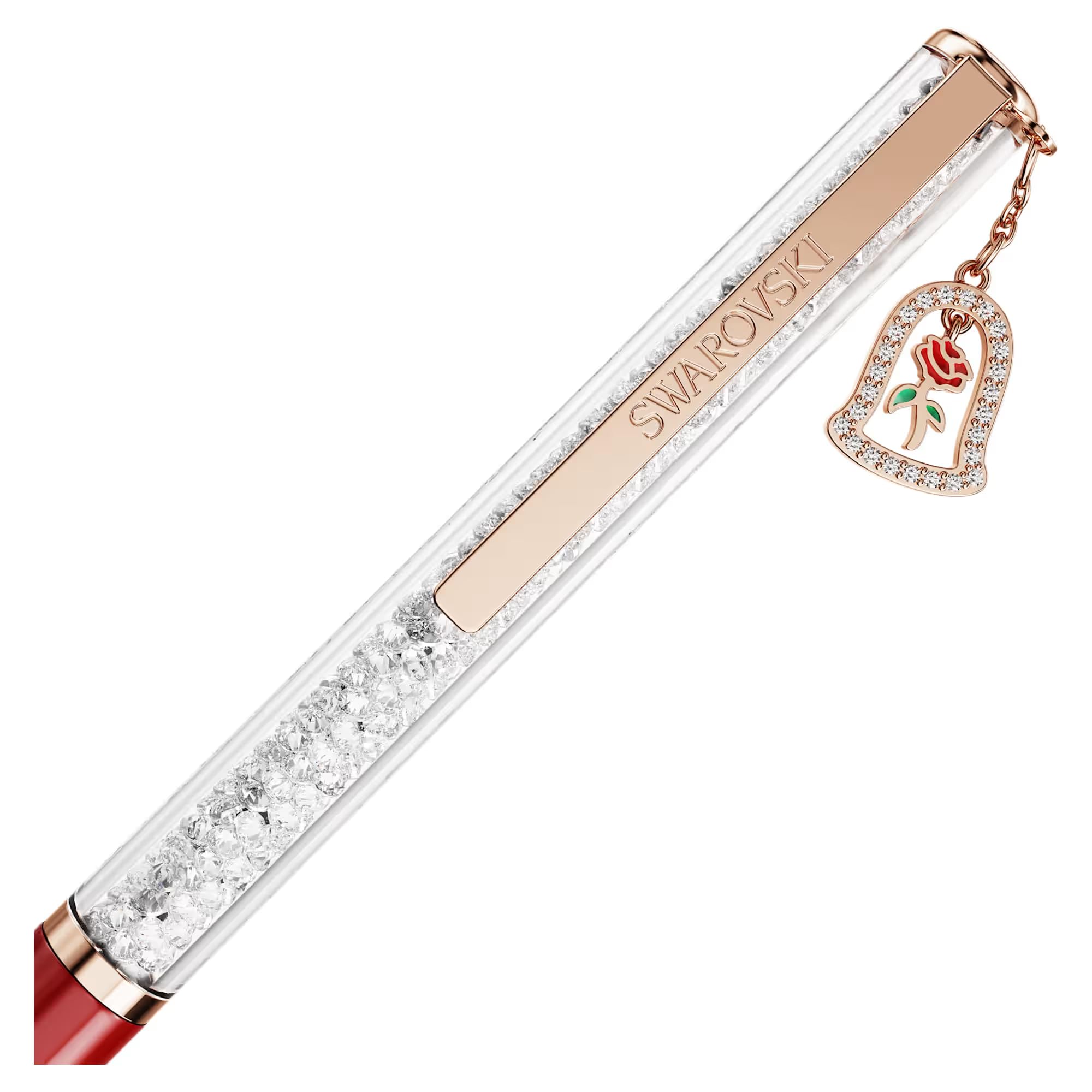 Swarovski Crystalline Kugelschreiber, Glocke, rot lackiert, rosévergoldet