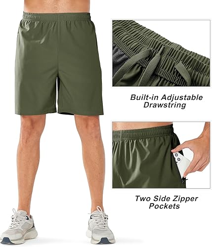 Miniatura 4 de NORTHYARD Pantalones cortos deportivos para correr para hombre, de secado rápido, ligeros, deportivos, gimnasio, baloncesto, 7 pulgadas, 9 pulgadas,