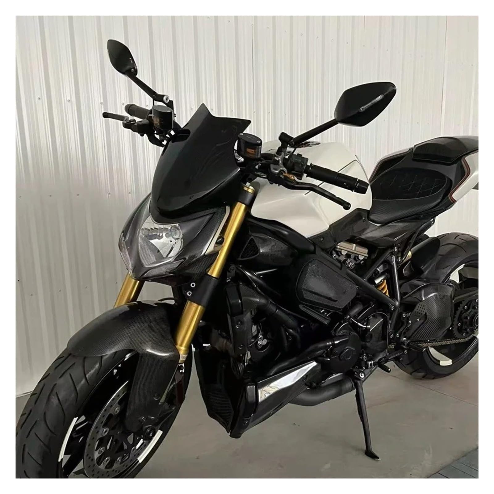 CUPOLINO Per Ducati Per Streetfighter 848 1000S 1100S Parabrezza Per Moto Nero Trasparente Parabrezza e deflettori(Nero)