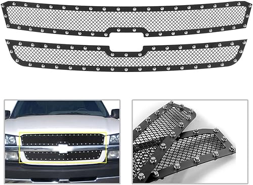 Miniatura 1 de Parrilla de malla de acero inoxidable para Chevy Silverado 1500 2003-2004 2500/3500/2500 HD 2003-2006 Chevy Avalanche 1500/2500 parrilla frontal