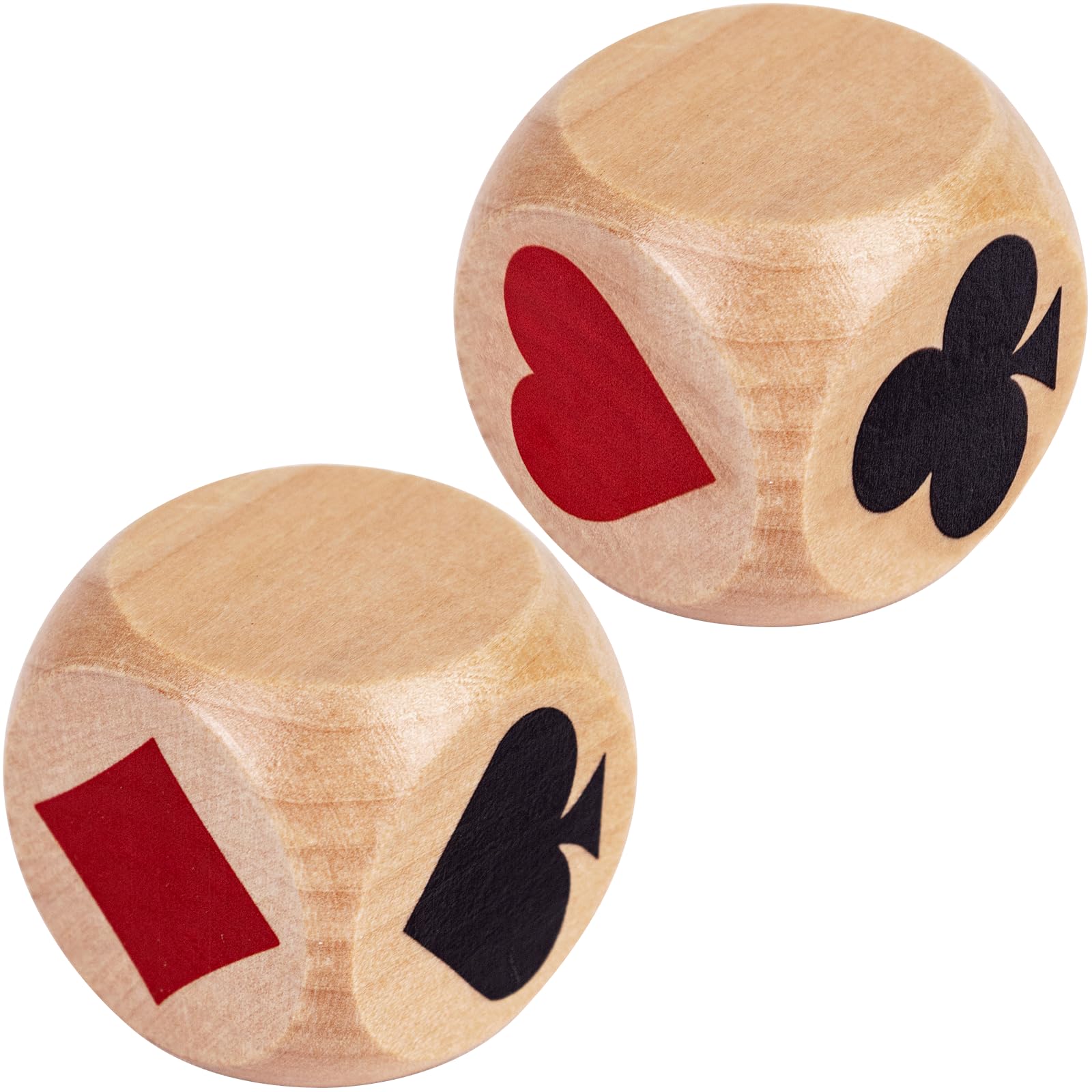 Euchre Cube Marker Dice - 2.2 Inch Solid Wood Card Game Indicators (2 Pack)