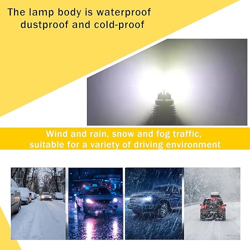 Miniatura 4 de Slykew Paquete de 2 bombillas LED antiniebla para automóvil, luces de iluminación automotriz H7, repuesto de bombillas LED superbrillantes,