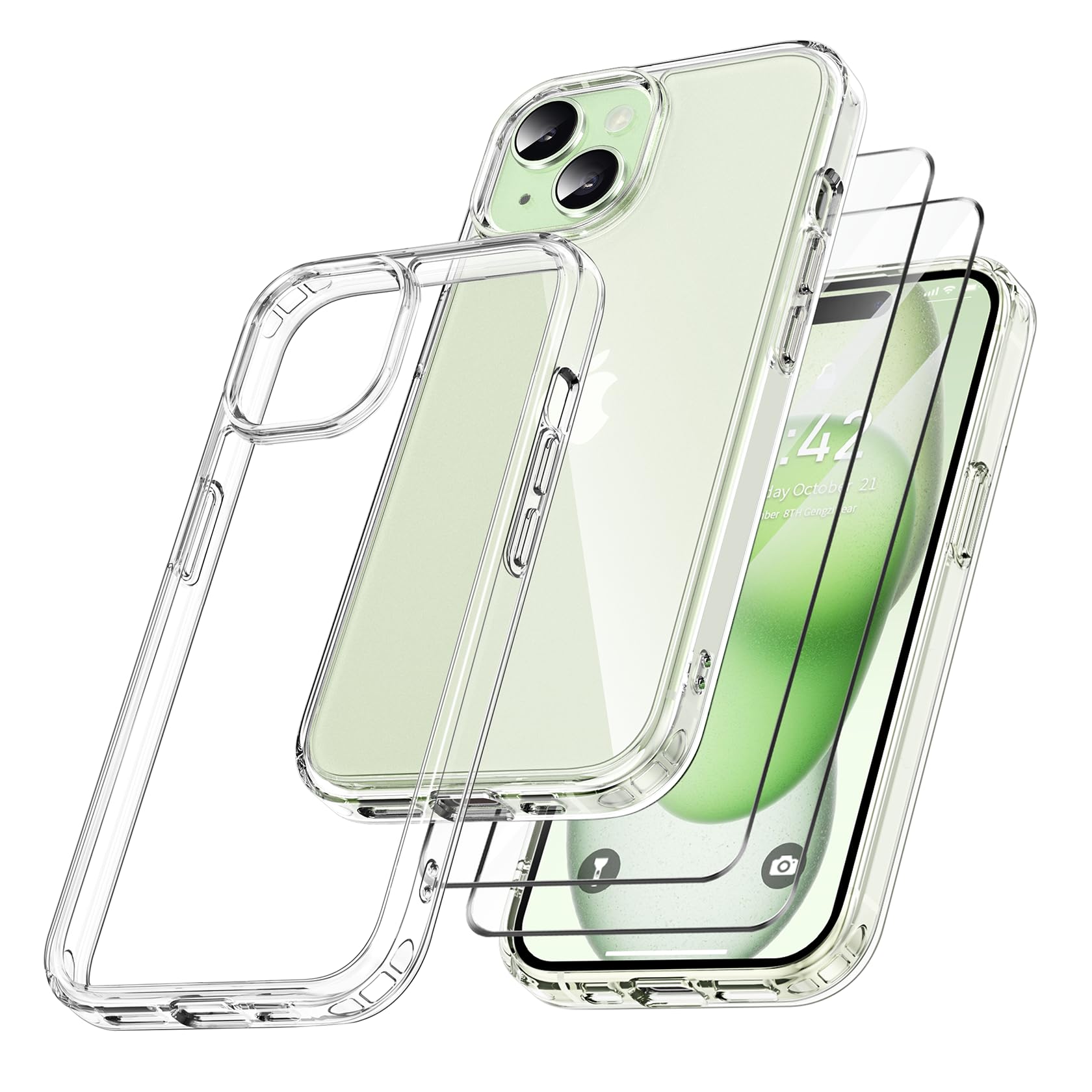 Niphabe Klare Handyhülle Für IPhone 11 Pro - Mit 2 Schutzfolien & Kratzfester PC Rückseite