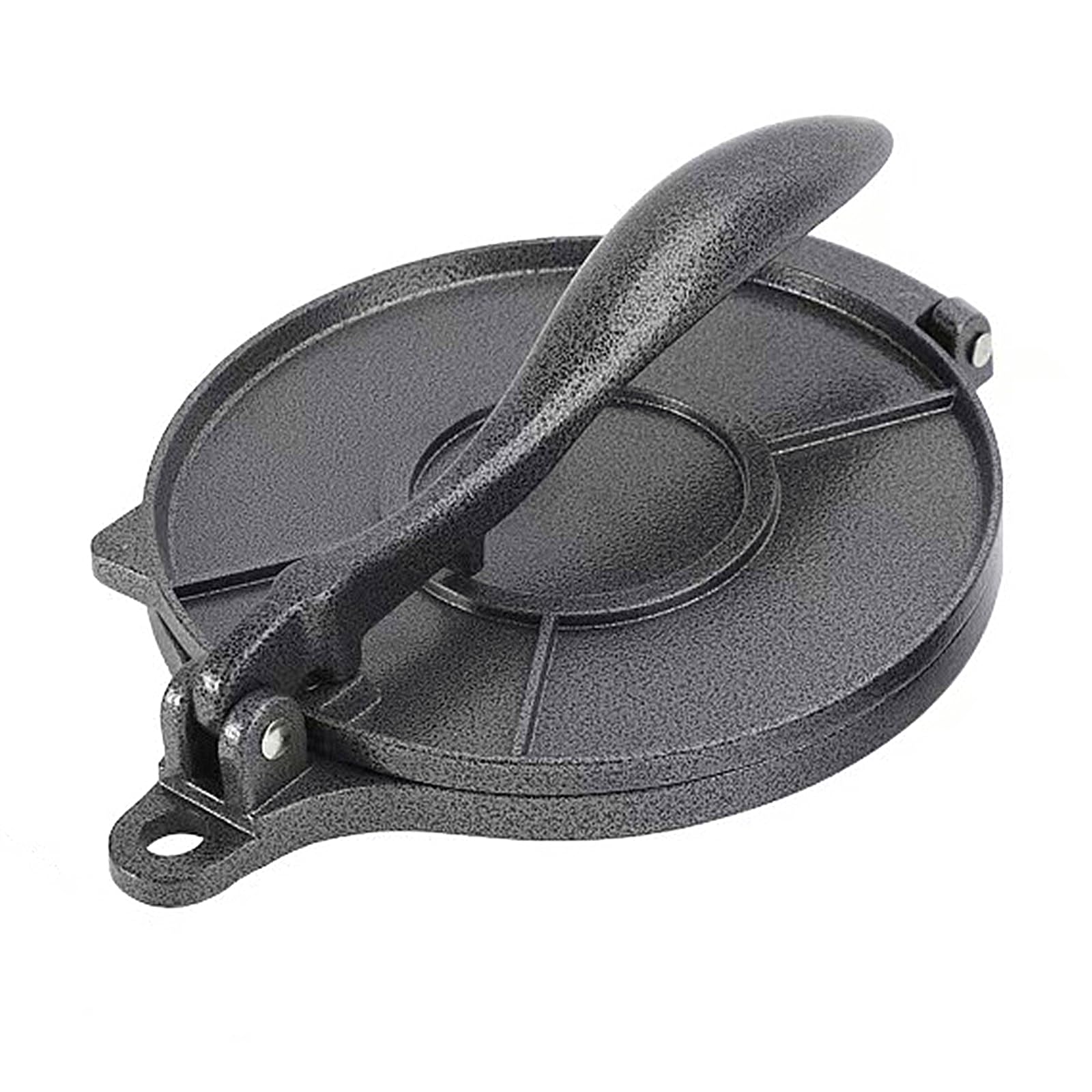 RBRSLALA Aluminum Alloy Tortilla Press - 6.5in Black - Perfectly Round Tortillas - Easy to Use & Clean - Includes 50 Parchment Papers