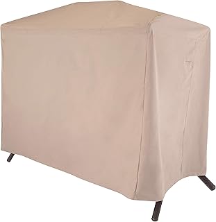 Modern Leisure 2922 Chalet Two Seater Patio Canopy Swing Cover (87 L x 64 D x 66 H inches) Water-Resistant, Khaki/Fossil