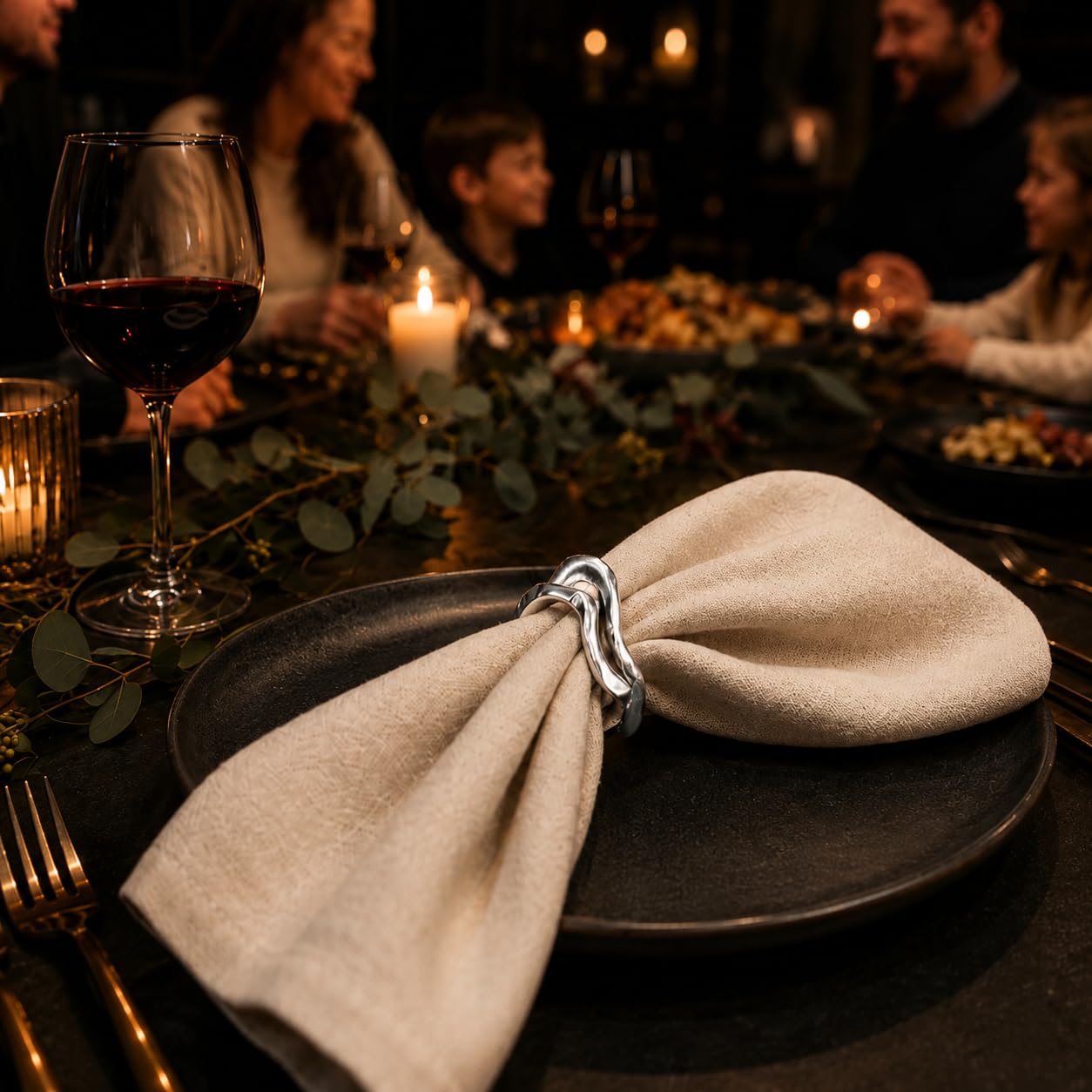 Set di 8 portatovaglioli moderni in alluminio, decorazione da tavolo in metallo leggero, porta tovaglioli da pranzo contemporaneo e pulito, antiruggine ed elegante, per la decorazione della tavola