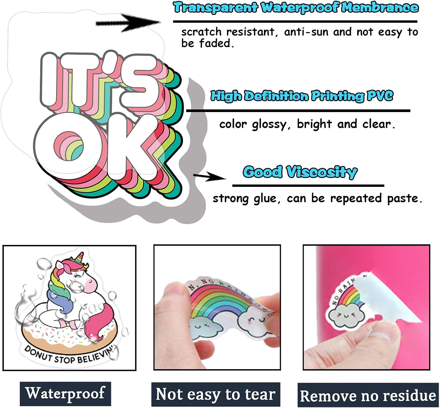 YAMIOW 160pcs Cute Positive Words Stickers for Kids Teens Adults, VSCO Trendy Stickers for Girls, Inspirational Stickers for Water Bottle Laptop Scrapbooking, Waterproof Vinyl Stickers Pack : Toys & Games