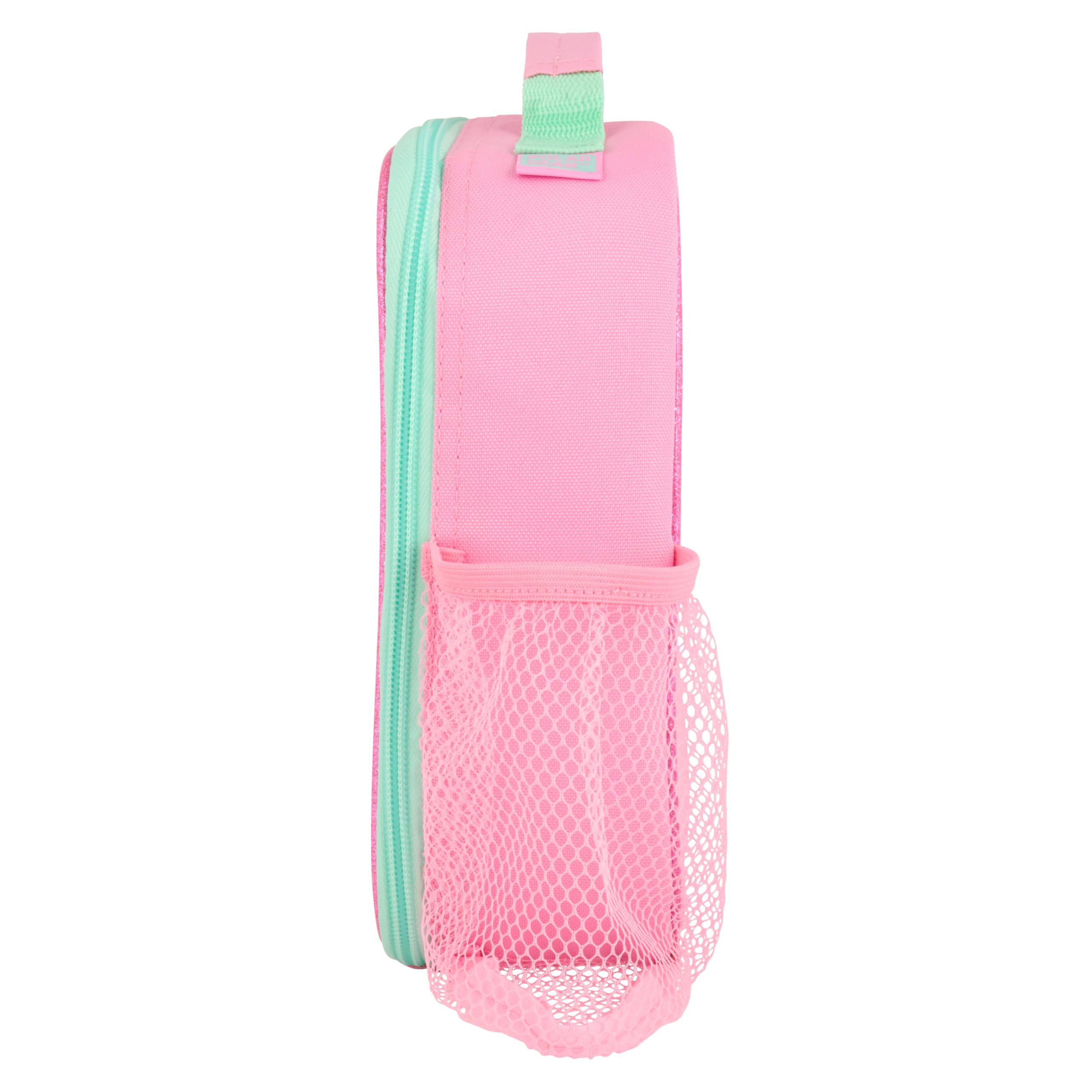 Disney Sac à déjeuner isotherme Princesse avec Aurore, Cendrillon, Ariel, Jasmin, Moana avec doublure antibactérienne facile à nettoyer et poche en maille pour bouteille, rose, pour l'école et les