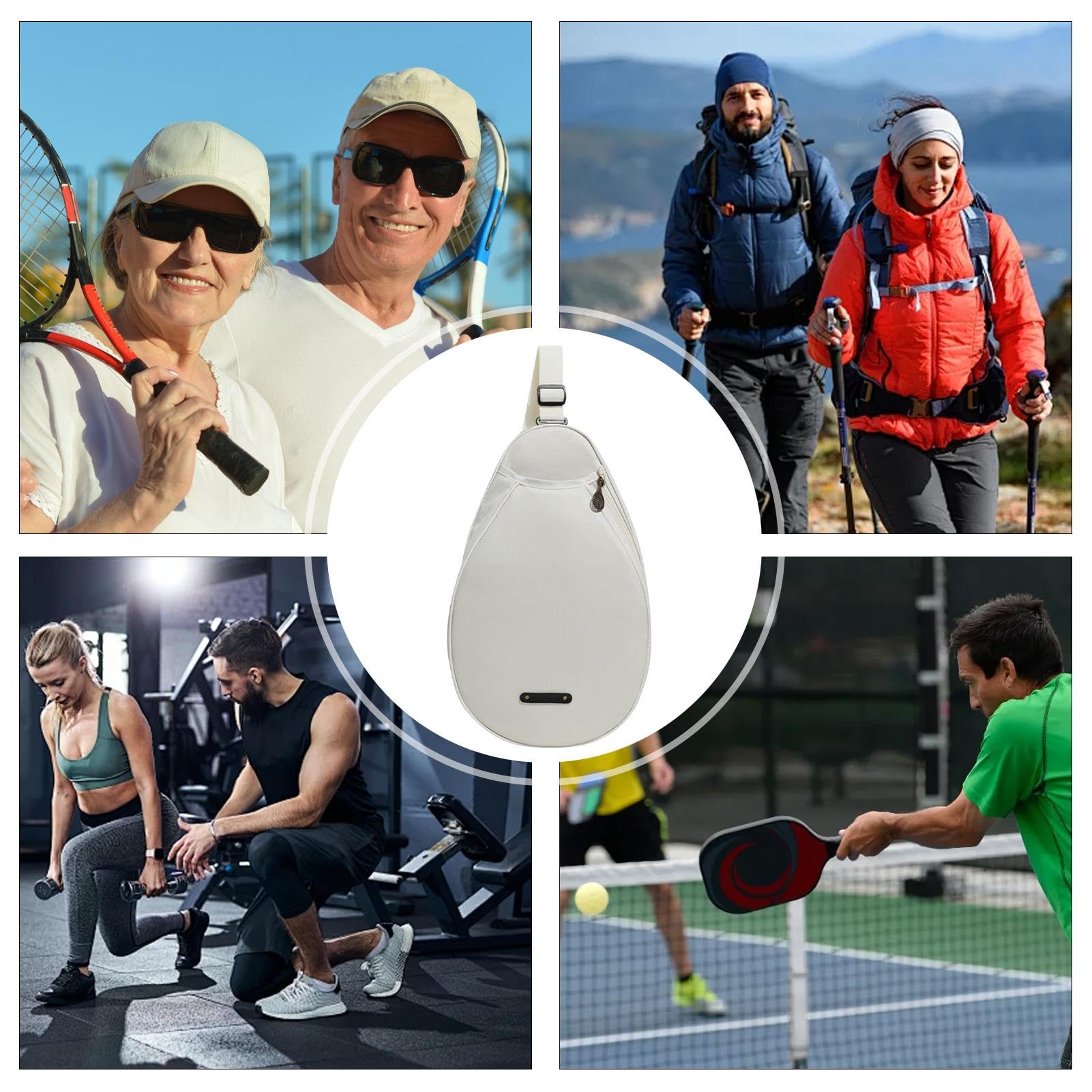 Borsa da tennis – Comoda borsa per palline da tennis alla moda, borsa impermeabile con cerniera liscia, zaino da tennis per racchette da tennis e badminton