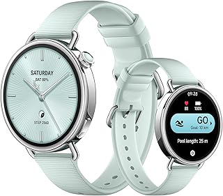 XIAOMI Watch S4 41mm, Montre connectée compacte de 41mm, boîtier Ultra-léger de 32g, prédiction du Cycle menstruel, contrôle santé en Un Geste, HyperOS 3, Bracelet Caoutchouc fluoré (Menthe).