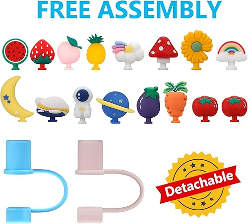 Miniatura 6 de 4 fundas de silicona para popotes Stanley, a prueba de polvo, tapas protectoras de puntas de popote reutilizables compatibles con accesorios de