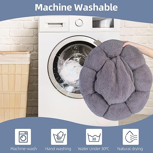 Miniatura 6 de Cama calmante para perros pequeños y medianos, cama redonda esponjosa y esponjosa para cachorros para perros y gatos, cama lavable para perros,