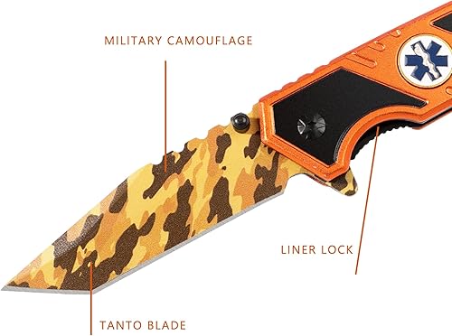 Miniatura 2 de SHARP CASTLE Cuchillo táctico plegable de bolsillo, hoja de acero inoxidable de 3.2 pulgadas, clip para cinturón, apertura asistida por resorte,