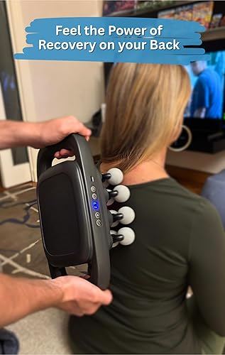 Miniatura 2 de LEVILO Pistola de masaje de 16 cabezas de tejido profundo para cuello, hombros y espalda, masajeador eléctrico de cuello para recuperación muscular,