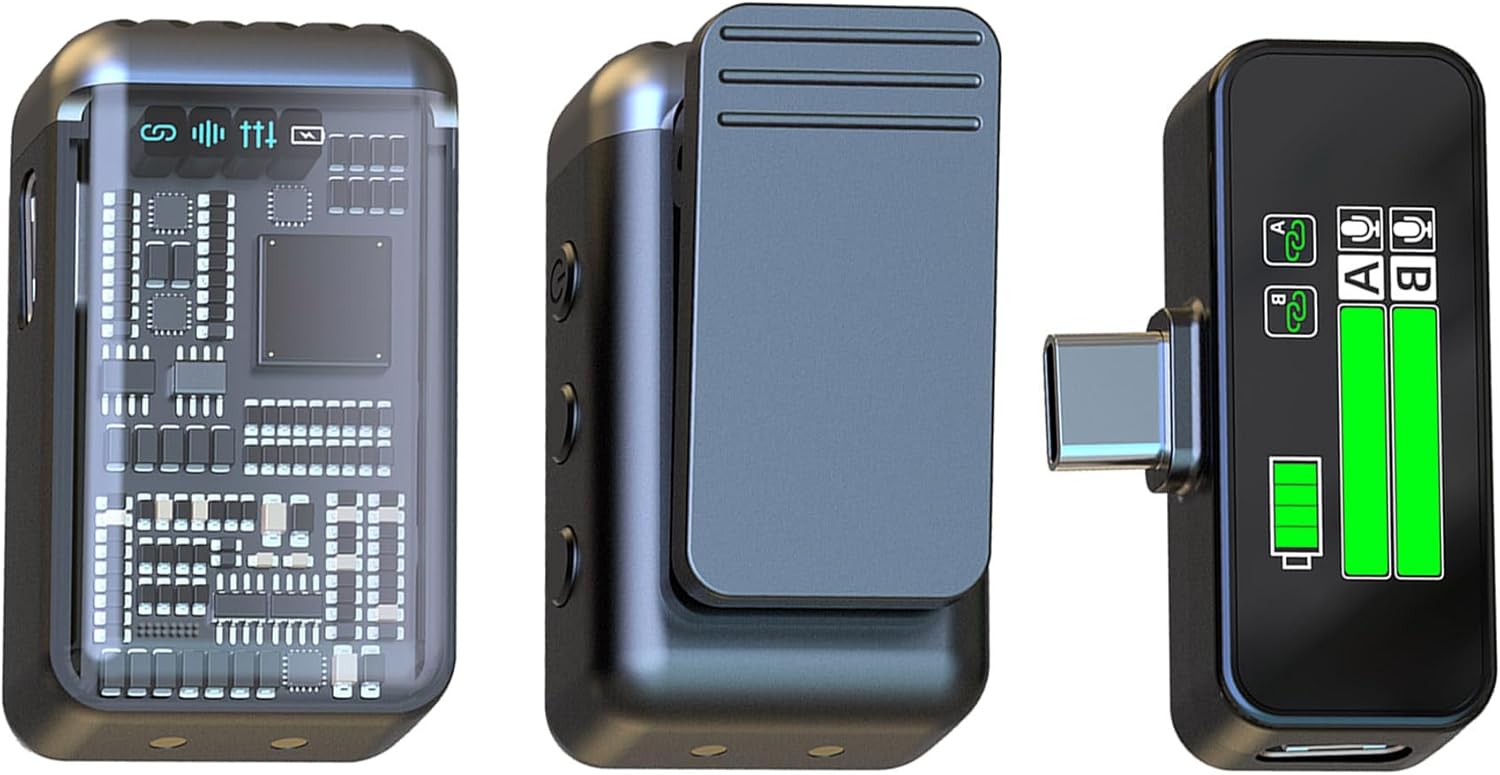 ワイヤレス Lavalier マイク iPhone iPad Android カメラ USB-C マイク 9時間バッテリー ミニマイ