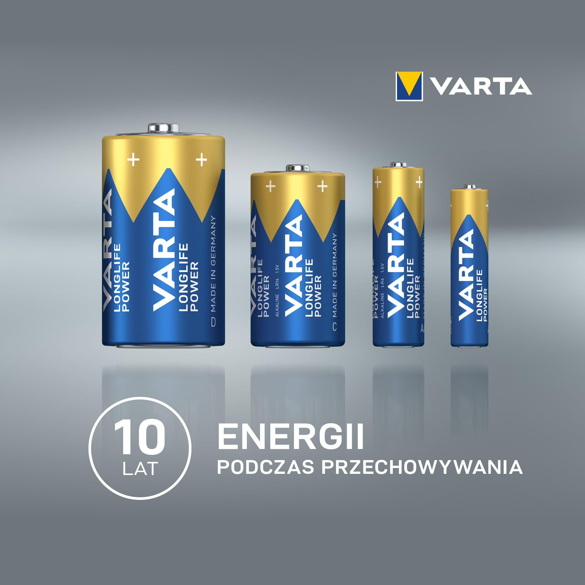 VARTA Longlife Power, bateria alkaliczna, AA, Mignon, LR6, 1,5V, opakowanie 10+10szt., Made in Germany | AA LR6, Made in Germany, bateria do 10 lat, do konsoli do gier, szczoteczki do zębów, myszy lub kontrolera