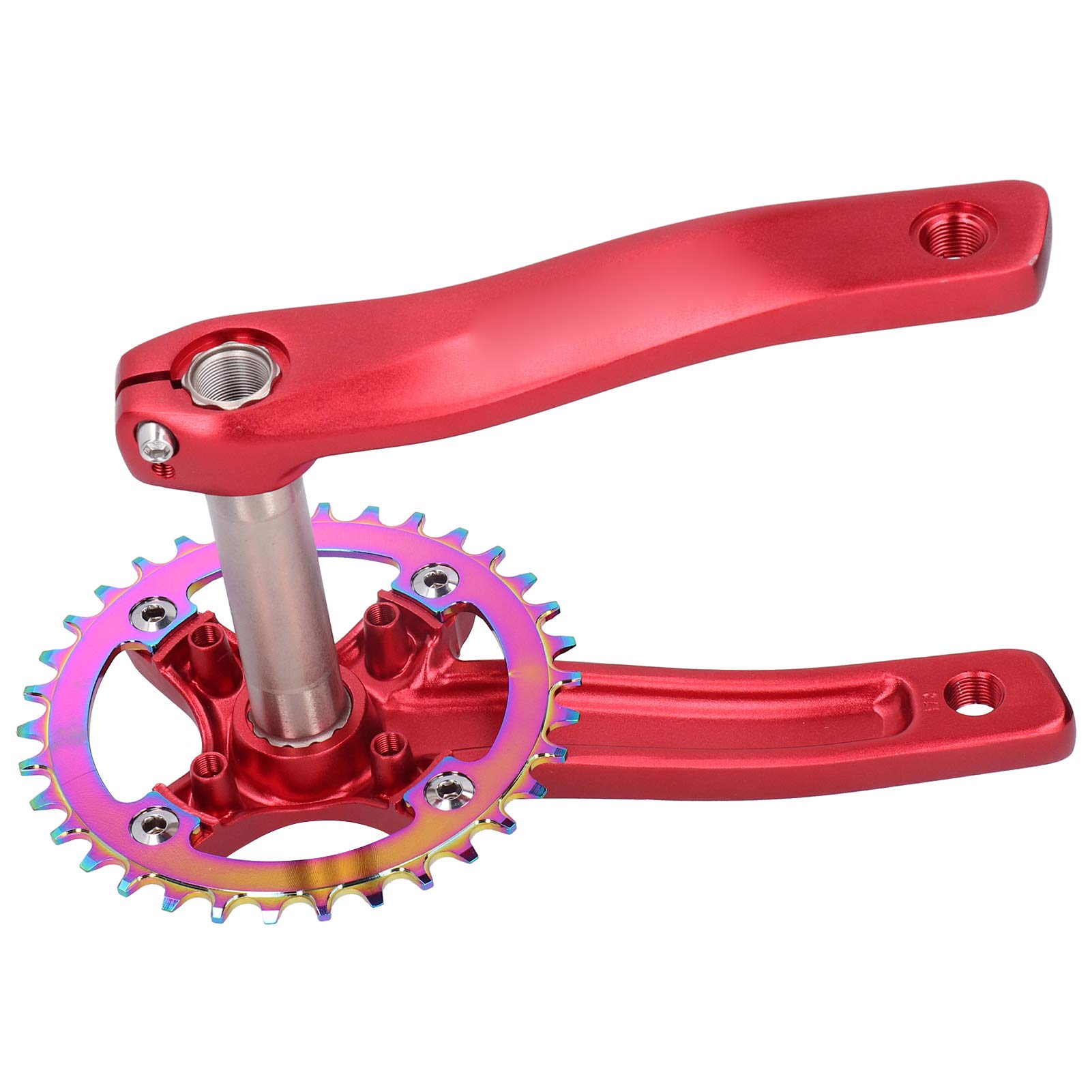 Bike Crankset Crank Strong Compatibility Light Weight High Strength Left Right Crank Crankset for Road Scooter Bike Electric Bicycles(red)