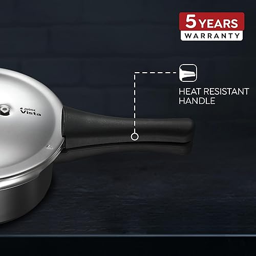 Miniatura 6 de JUDGE Vista - Olla a presión con tapa exterior de inducción anodizada dura con tapa de acero inoxidable, 2 litros