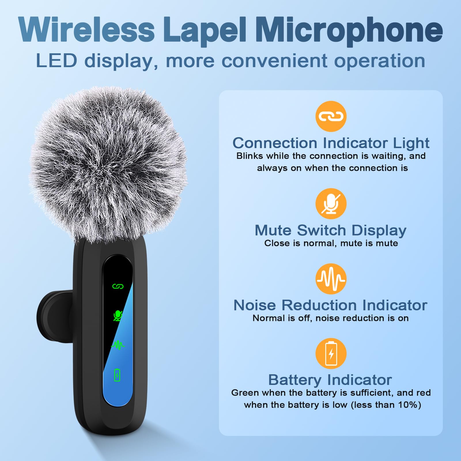 Microfono Lavalier iPhone/Android/PC, senza Fili Type-C/Lightning/USB, Piccolo Microfono per Video, TikTok, YouTube, Vlog, Interviste, Riduzione Rumore, Plug & Play