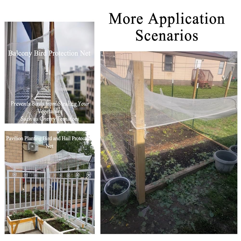 Malla Antigranizo para Huerto, Red Antigranizo para Plantas De Jardín, Protección De Cultivos Frutas Y Verduras, Malla de 5 MM, Resistencia al Desgarro(6x15m)