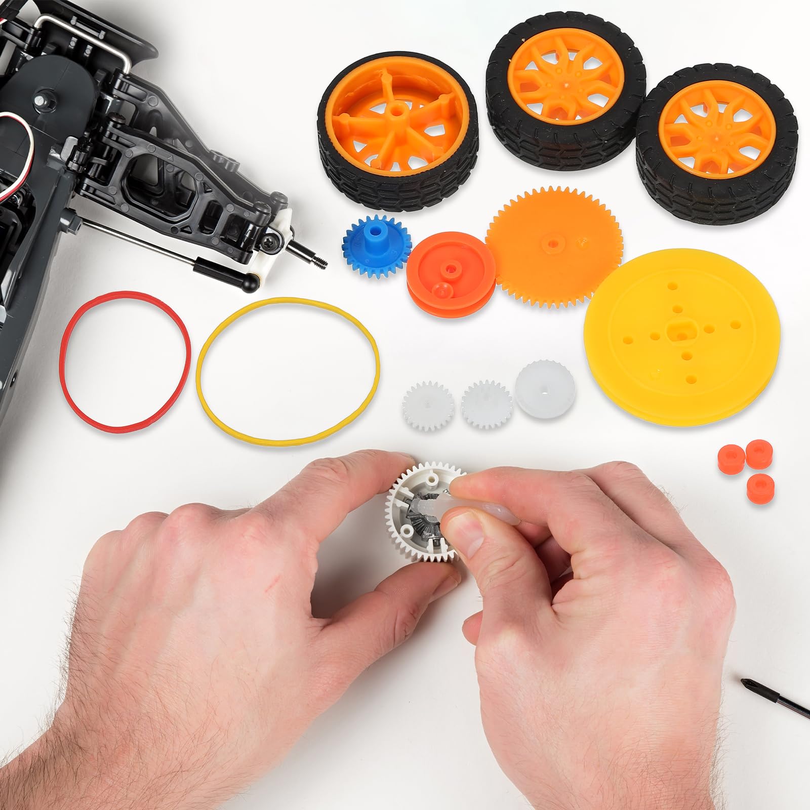QUARKZMAN 10 Engranajes De Plástico De 9 Dientes – Módulo 0.5 Para Proyectos DIY | Eje 2 Mm, Diámetro 5.5 Mm | Ideal Para Coches RC