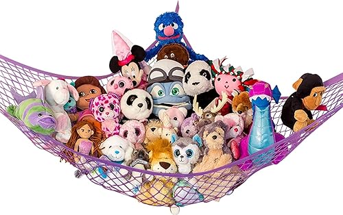 Lilly's Love Hamaca de red de almacenamiento de animales de peluche, organizador colgante para guardería, hamaca gigante extra grande "STUFFIE Party