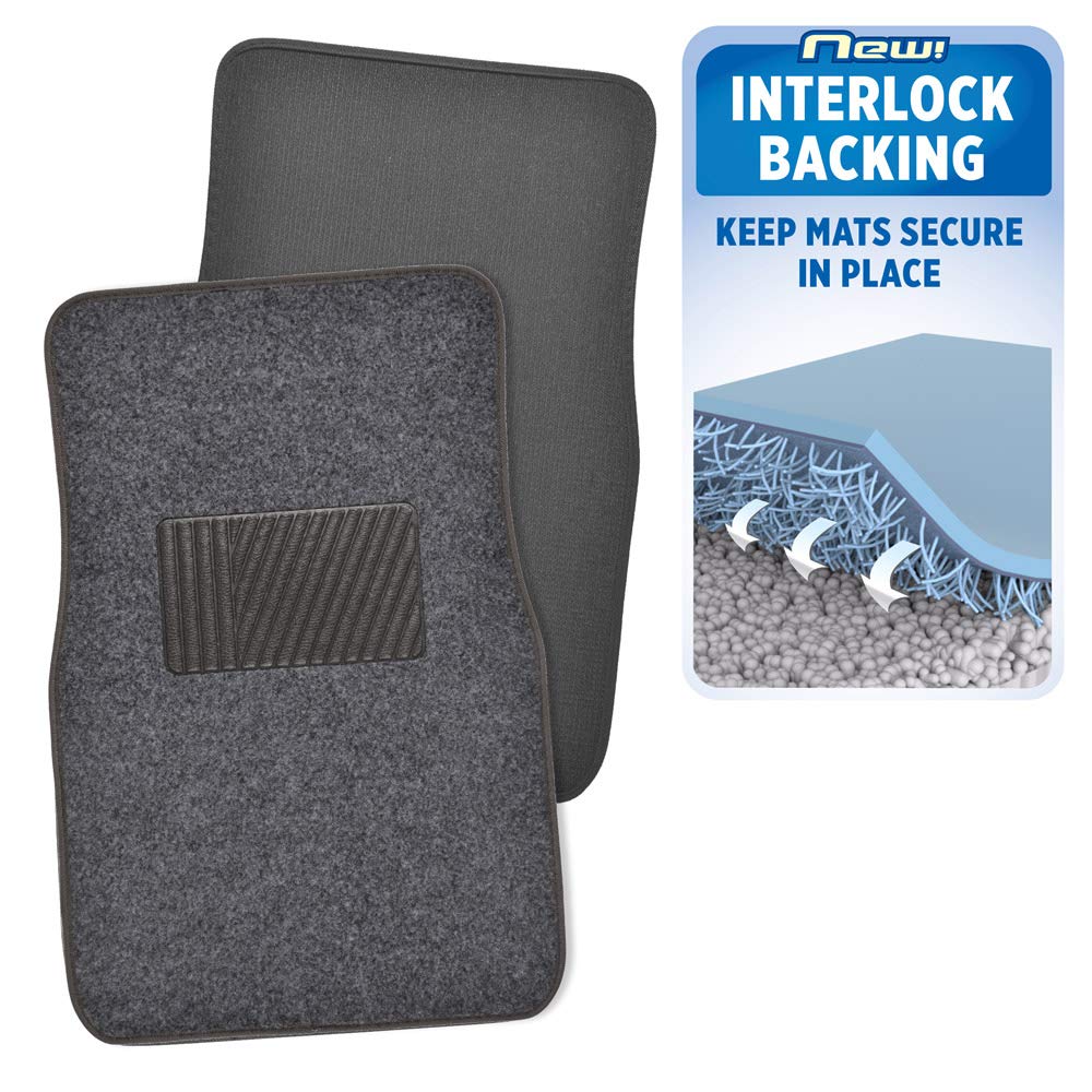 Motor Trend Premium Inter-Lock Backing Carpet Car Floor Mats - Front & Rear, Thick & Dura…