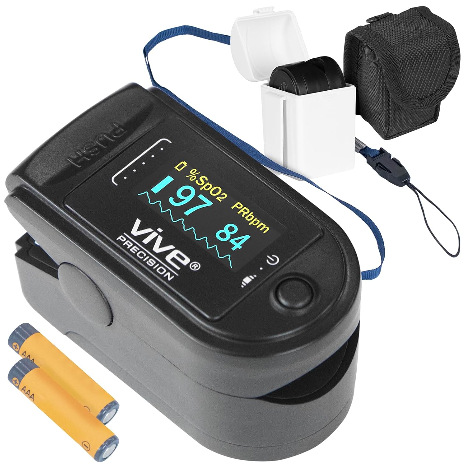 Amazon.com: Vive Precision Pulse Oximeter - Oxygen Monitor Fingertip ...